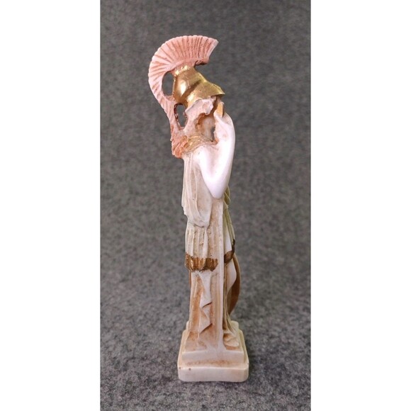 Athena Athene Greek Goddess of Wisdom Warfare Handicraft Statute Alabaster 10" - Picture 9 of 16